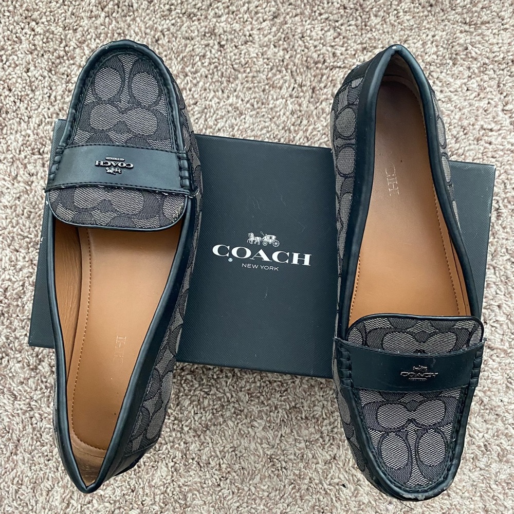 Coach Womans Slip-On Loafers Smoke/Cool/Black Size 10M